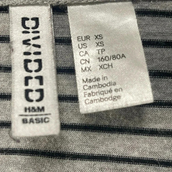 H&M Divided Grey and Black Striped Shirt Dress Size XS - Picture 6 of 7